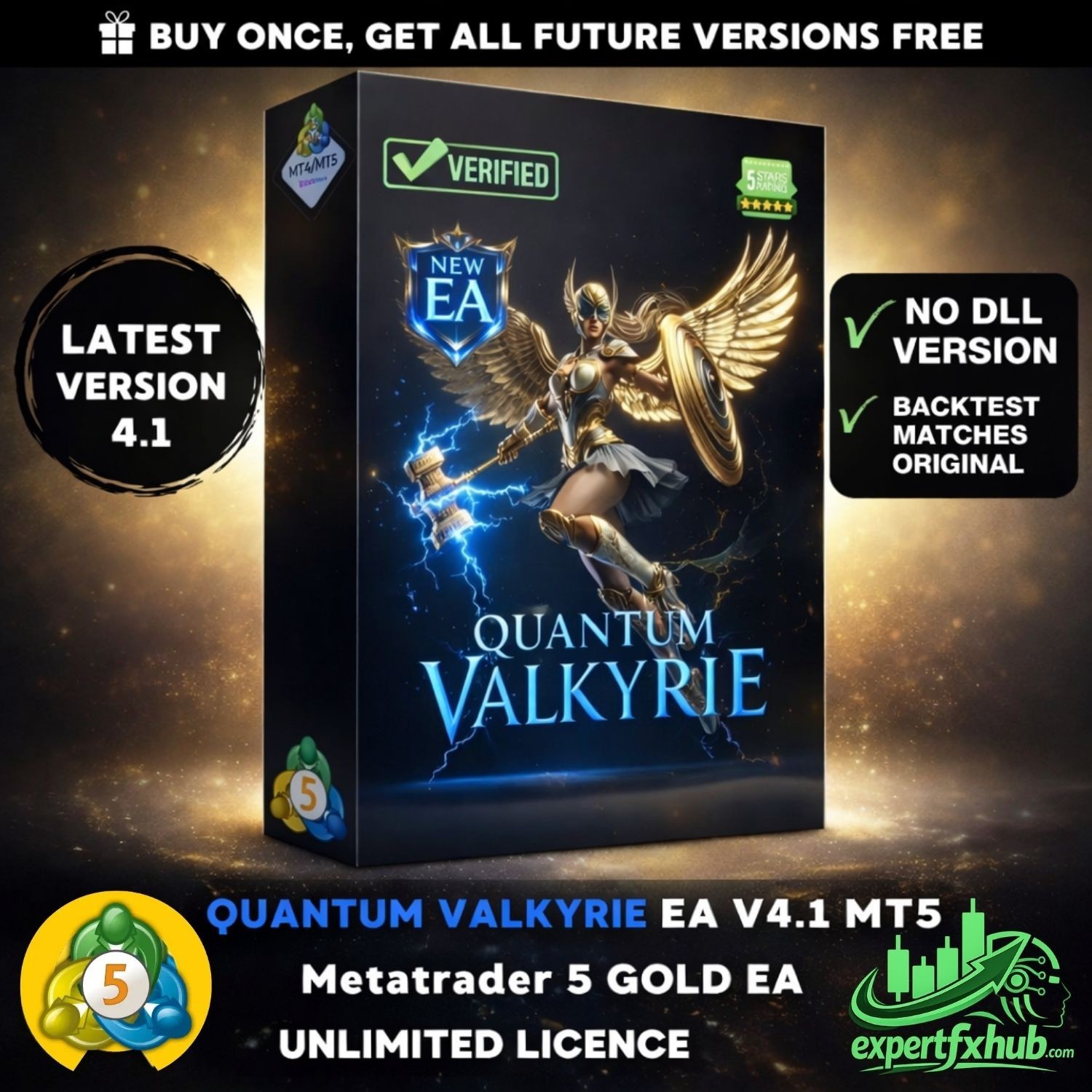 v4.1 Quantum Valkyrie EA Metatrader MT5 Bot | Forex Algo trading MQL5 | FTMO
