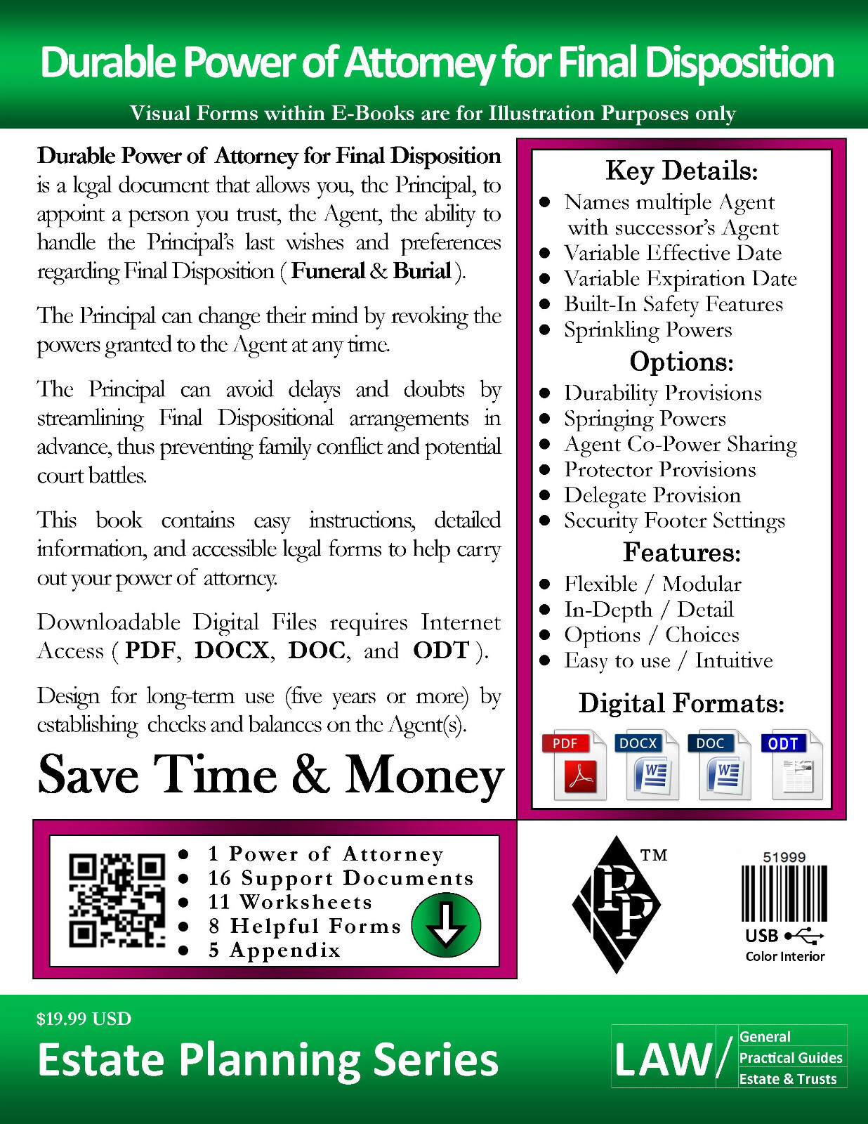 Durable Power of Attorney for Final Disposition – Full V – USB Flash Drive Only
