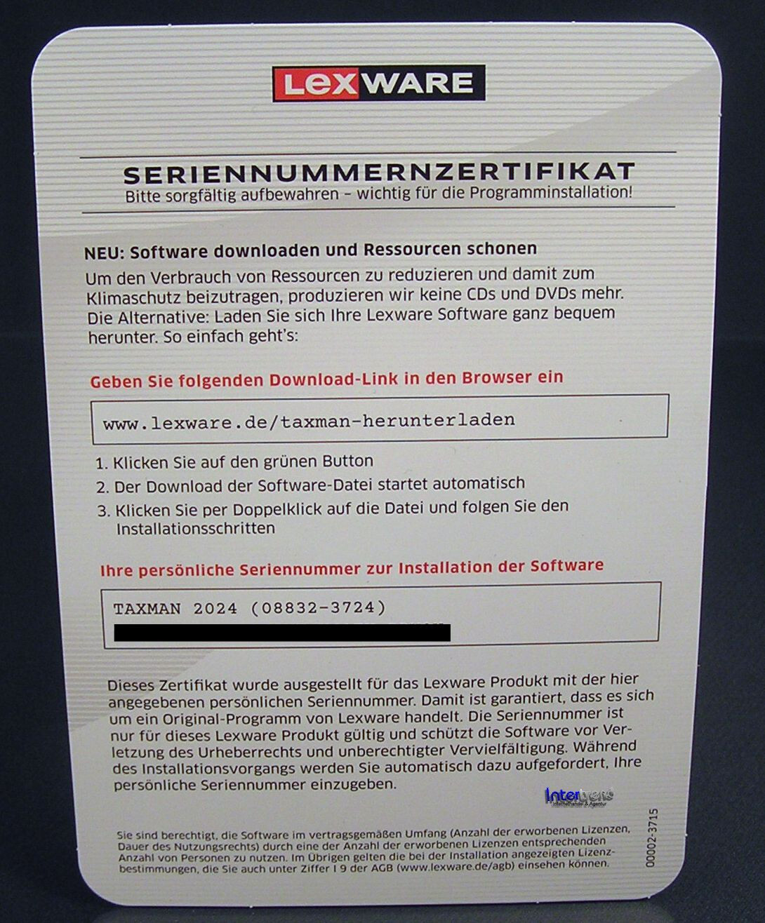 Lexware Taxman 2024 Vollversion Box (Steuerjahr 2023) + Handbuch (PDF) OVP NEU