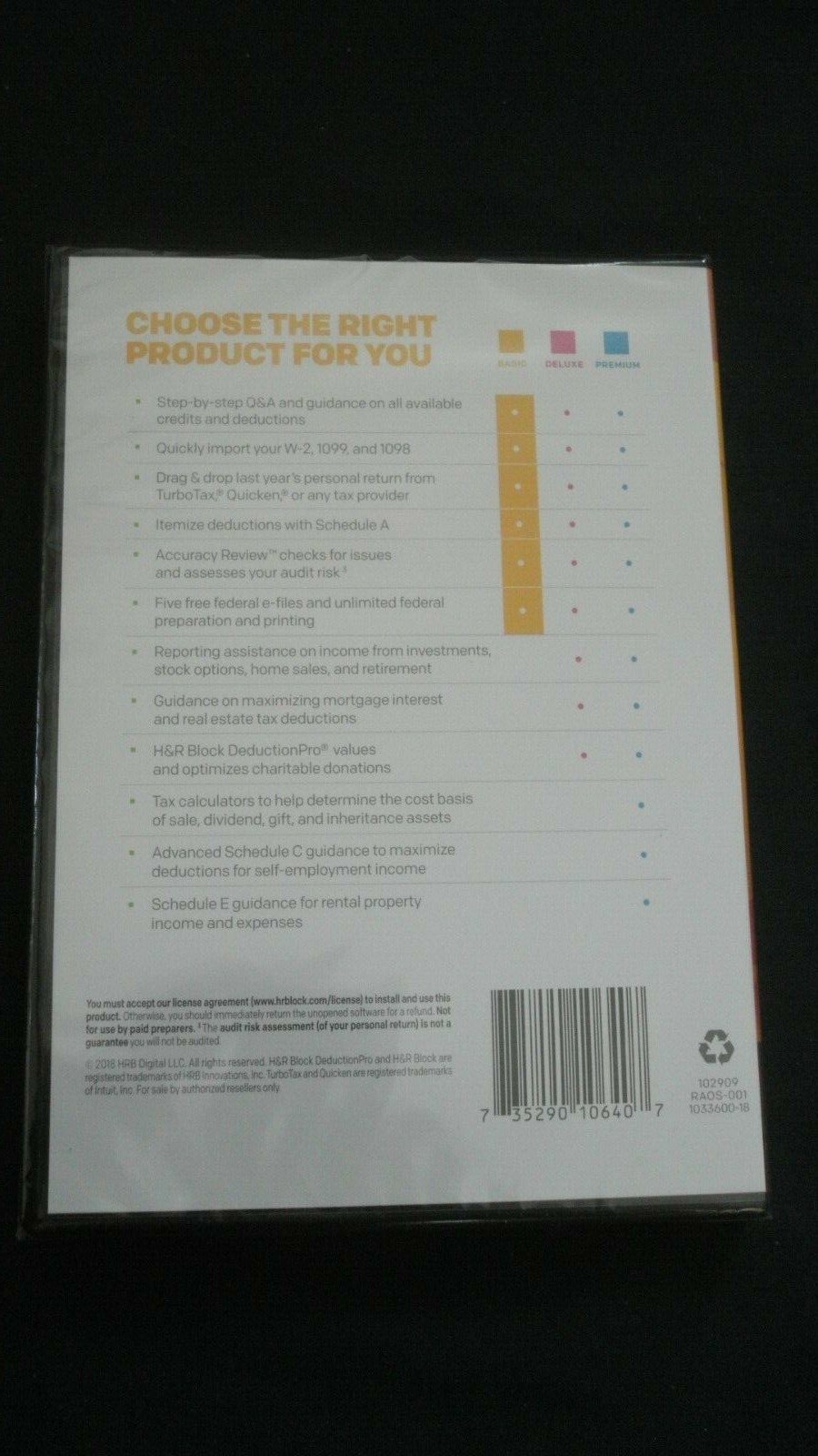 H & R Block Simple Tax Situations Basic 2018 Windows Mac Federal CD