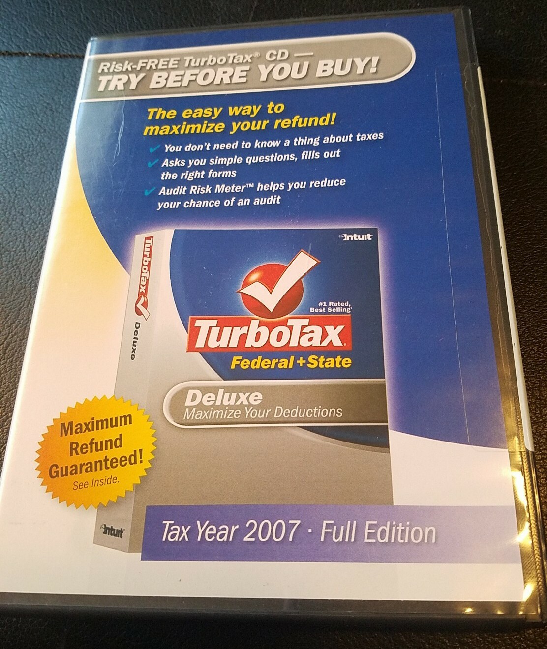 SEALED TURBO TAX YEAR 2007 INTUIT DELUXE FULL EDITION CD SOFTWARE FEDERAL+STATE☆