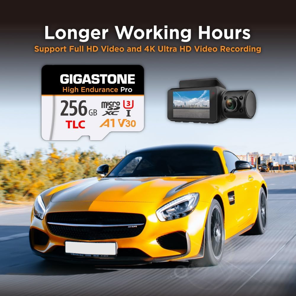 【5 Yrs Free Data Recovery】【Dash Cam】 256GB Micro SD Card, TLC High Endurance Pr