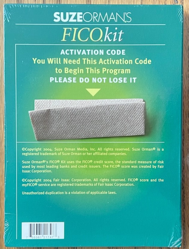 Suze Orman’s ~ Fico Kit ~ 2004 ~ Brand New ~ Factory Sealed ~ w/Activation Code