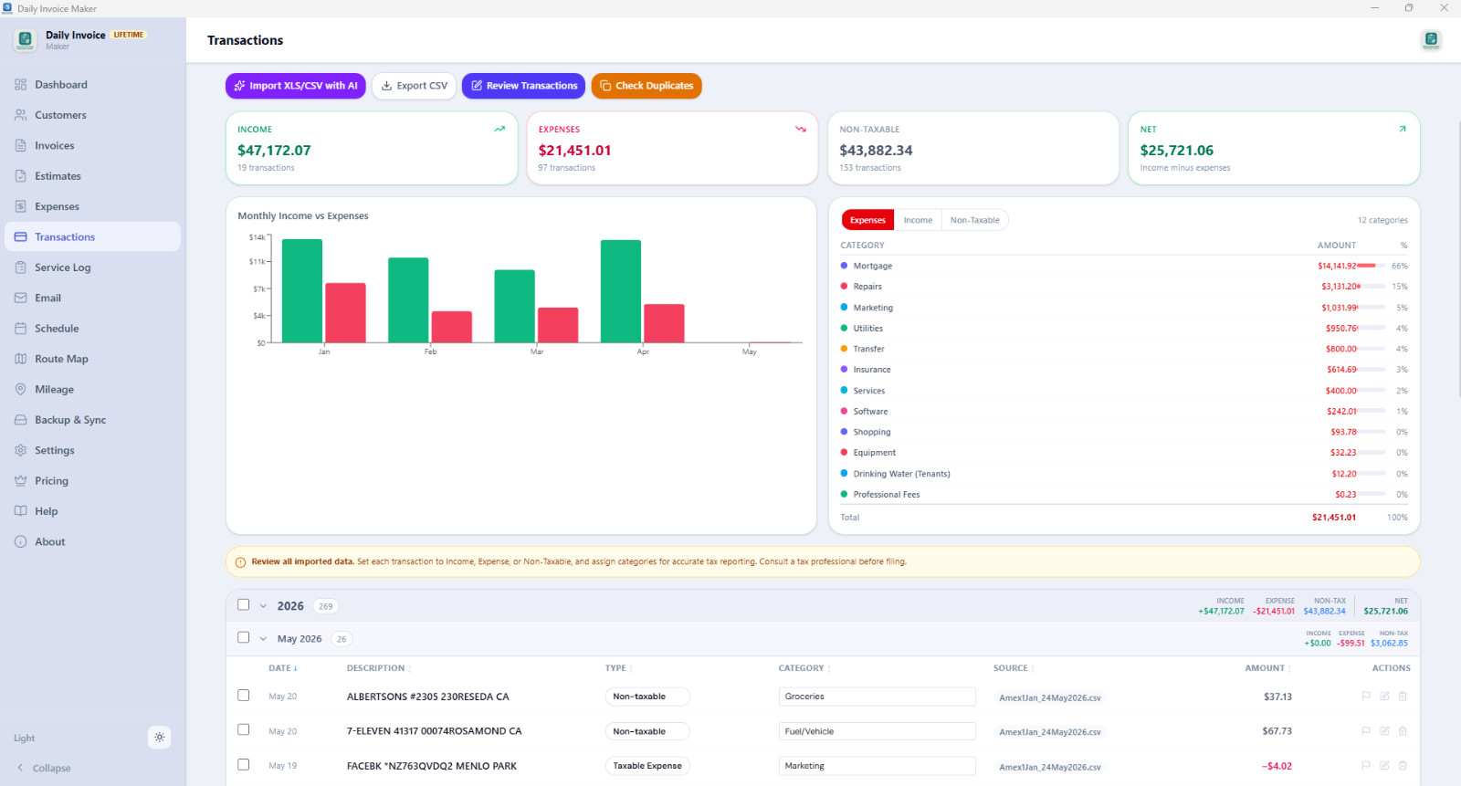 2026 Invoice Generator, Receipt Tracker, Financial & Budget Tracker Windows/Mac