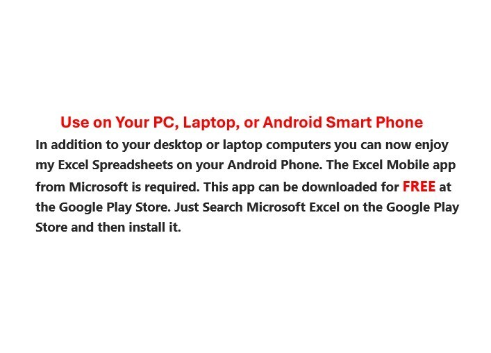 Spectacular Spreadsheet Deal, 10 Excel Templates, one low price, PC or Android