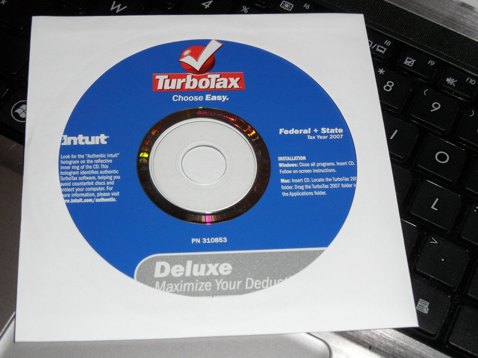 2007 TurboTax Deluxe Federal Turbo Tax New factory sealed CD!