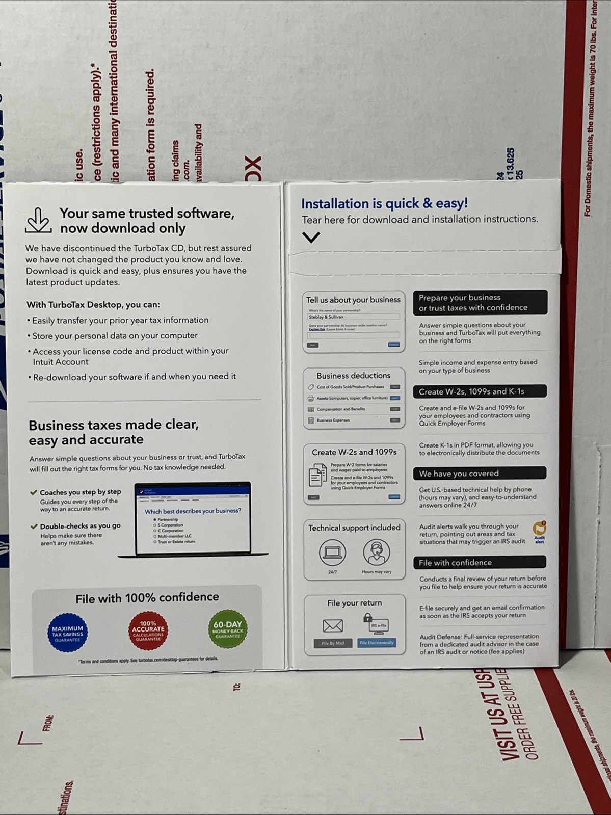 2024 Intuit Turbotax Business Partnerships Corporations Federal Windows USA