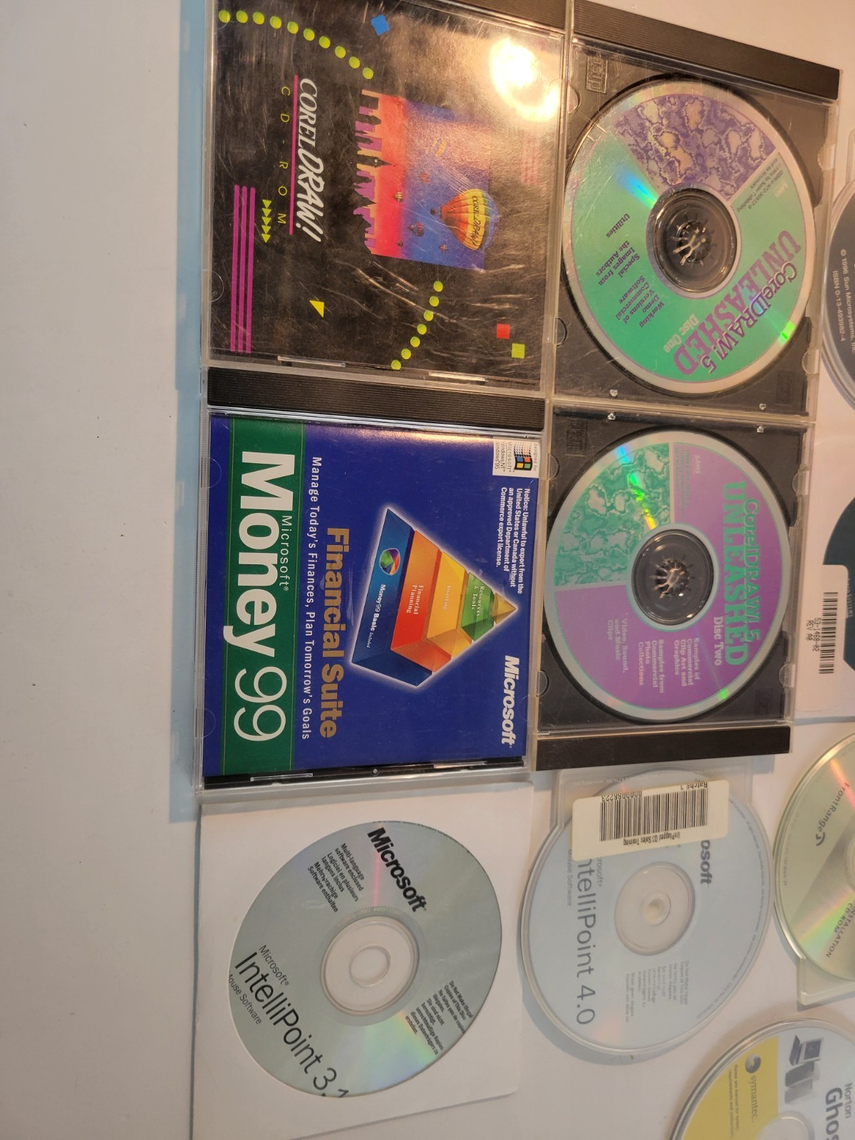 Old Computer Software Corel Draw, Unleashed, Cisco LAN Drivers, Intellipoint