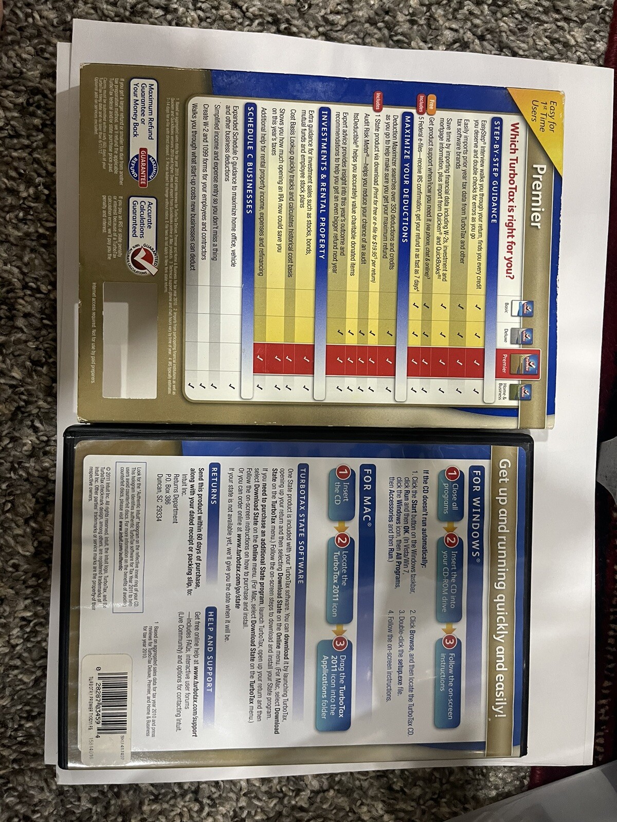 TurboTax Premier 2012 Fed Only. (State return not included)