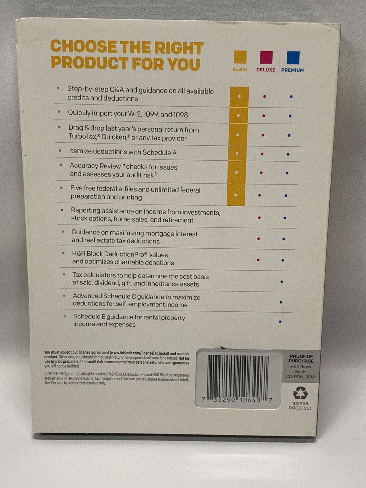 SEALED CD H&R BLOCK SIMPLE TAX SITUATIONS 2018 FEDERAL E-FILE RETURN WIN + MAC