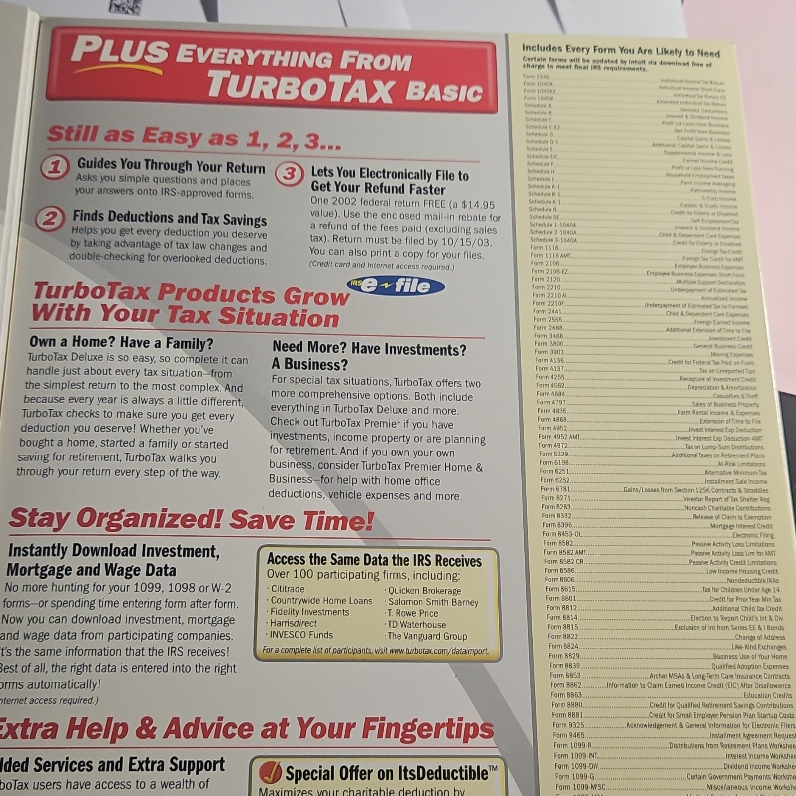 TurboTax Deluxe 2003 Tax Preparation Software CD For Windows PC English Standard