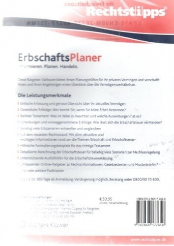 Inheritance Planner 2017 Software PC NEW/ORIGINAL PACKAGING