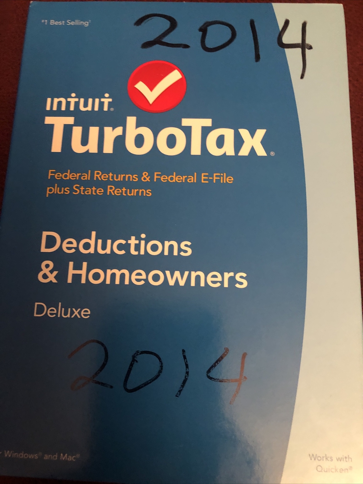 Intuit Turbo Tax 2014 Deluxe Deductions & Homeowners Edition Federal E-File Stat