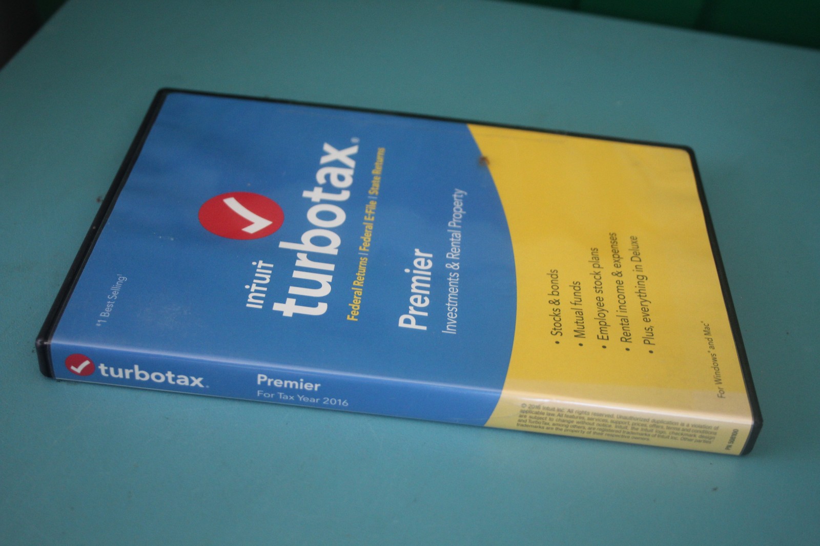 USED TurboTax 2016 PREMIER Federal & State CD Genuine Retail Intuit