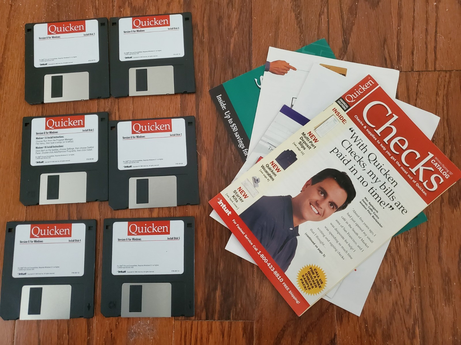 Quicken Version 6 For Windows 95 (Intuit, 1996) 3.5″ Floppy – Pre-Owned