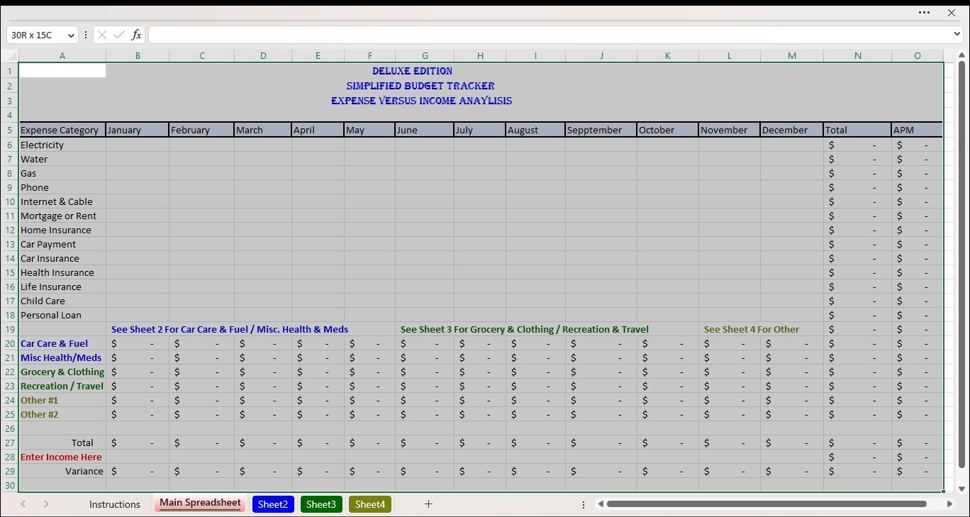 Checkbook Register Excel Spreadsheet, For PC or Android + FREE Budget Template