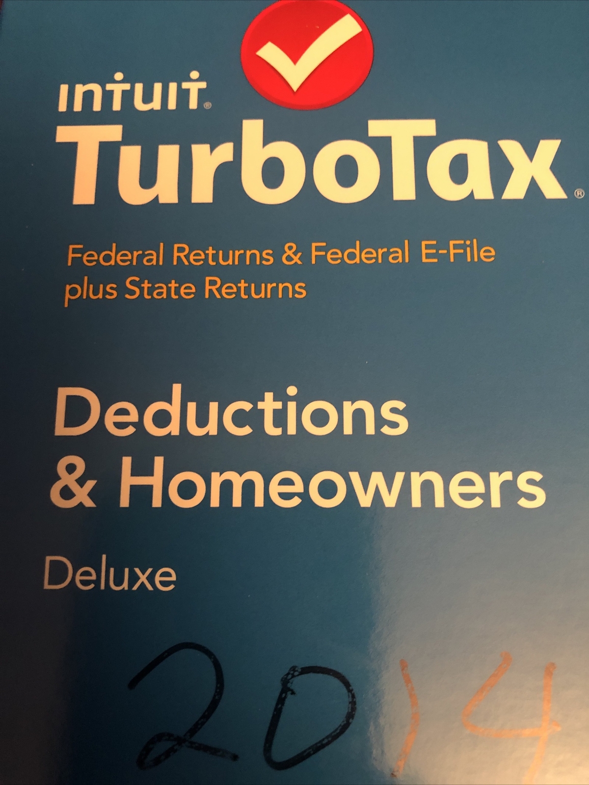 Intuit Turbo Tax 2014 Deluxe Deductions & Homeowners Edition Federal E-File Stat