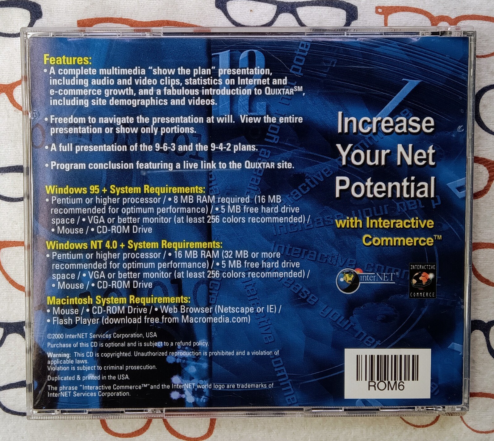 2000 Quixtar interNET Increase Your Net Potential Interactive Commerce PC CDROM