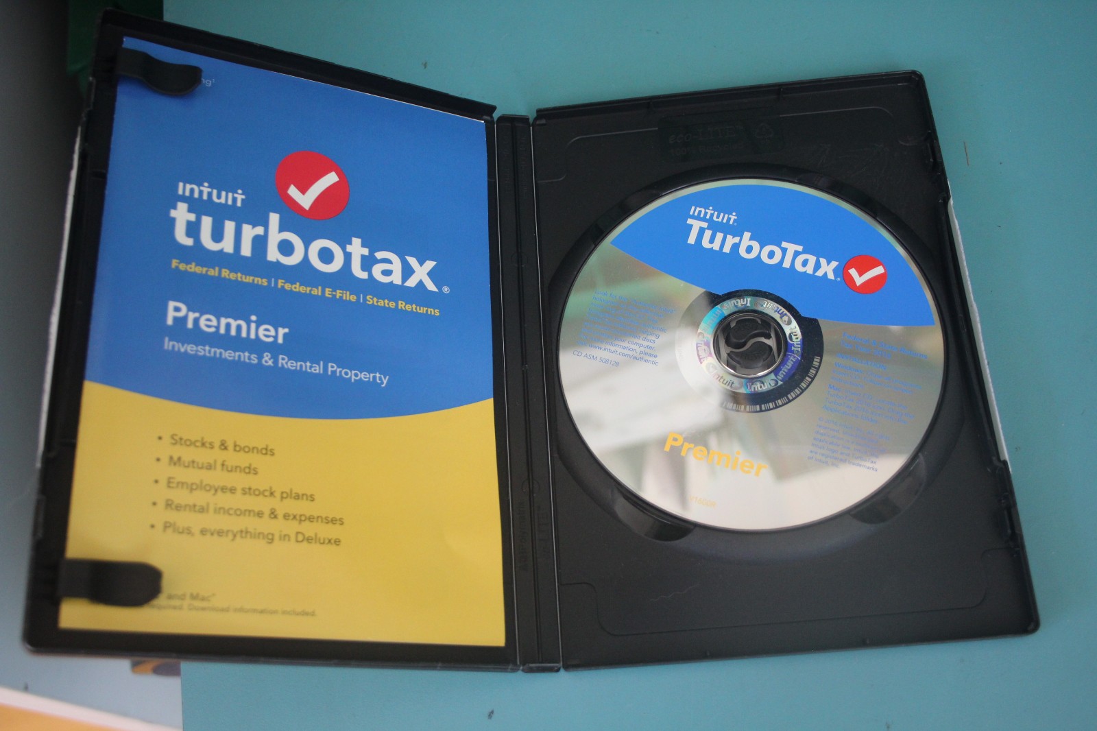 USED TurboTax 2016 PREMIER Federal & State CD Genuine Retail Intuit