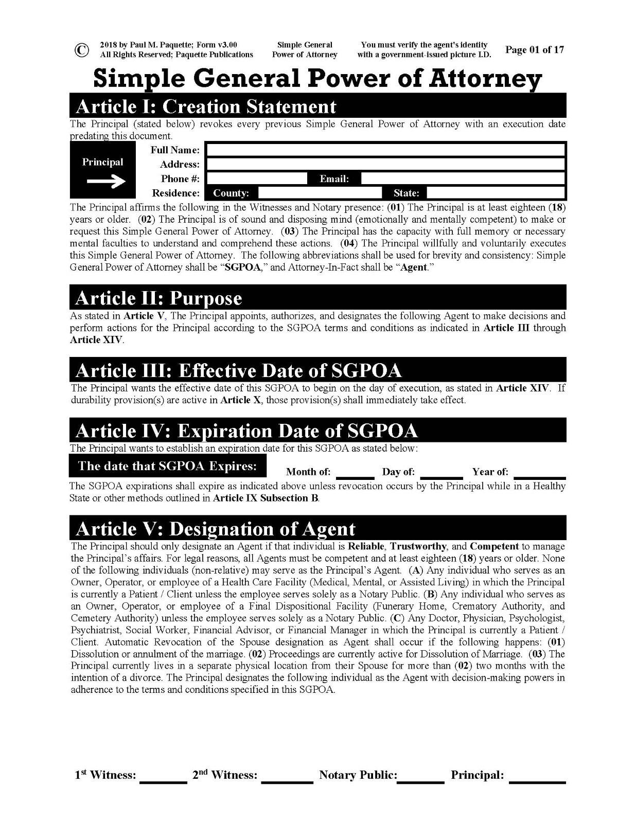 Simple General Power of Attorney – Full Version – CD-ROM Only