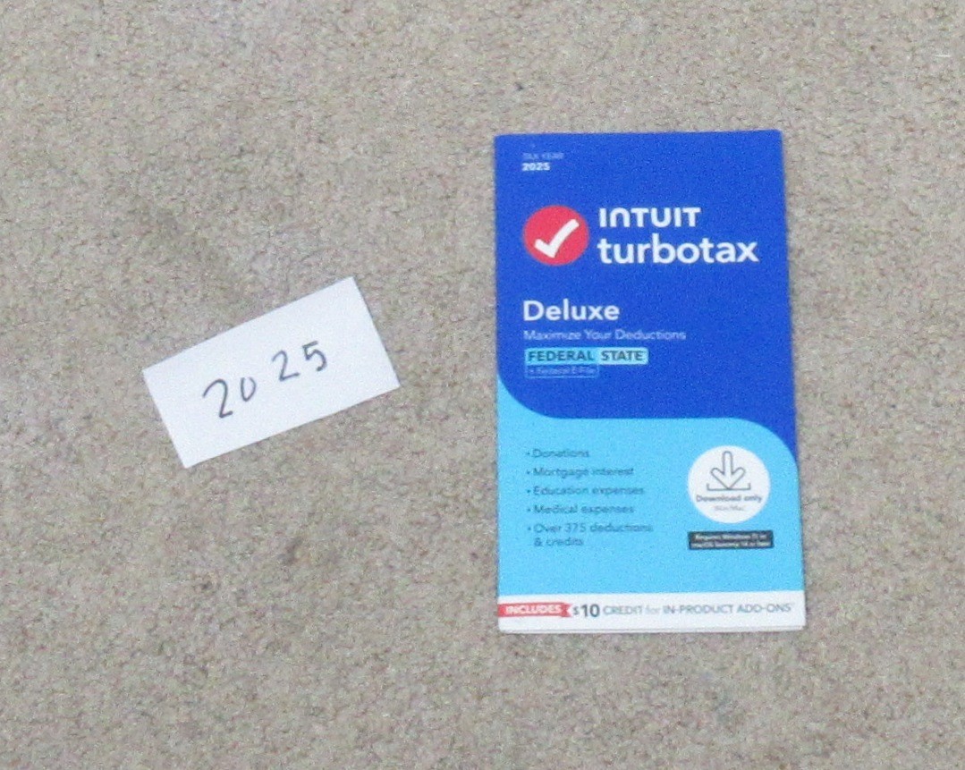 2025 Turbotax Deluxe Download FEDERAL STATE + Federal E-File