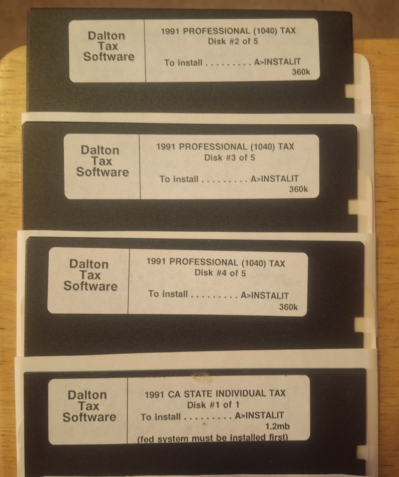 1991 TAX SOFTWARE DALTO TAX SOFTWARE 1040 DEPRECIATION STATE MA RI