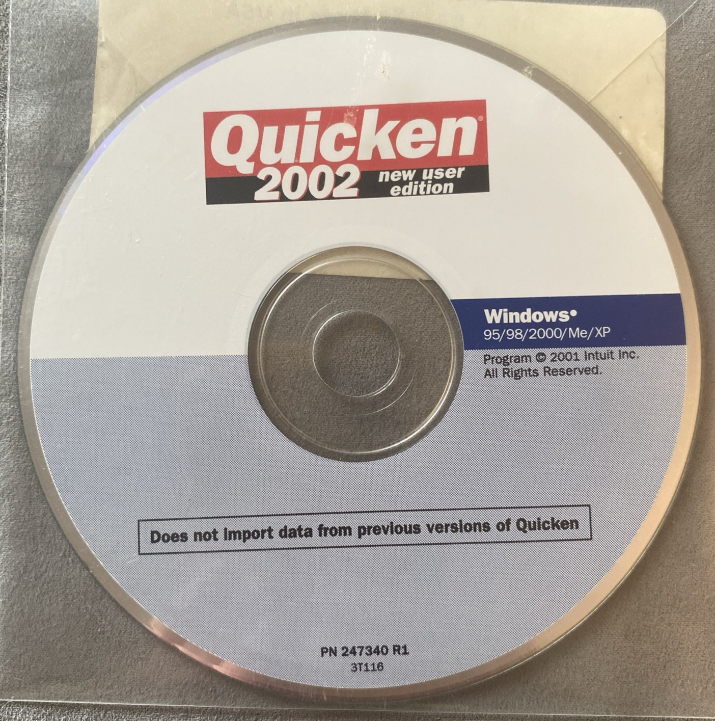 Quicken 2002 New User Edition Software CD
