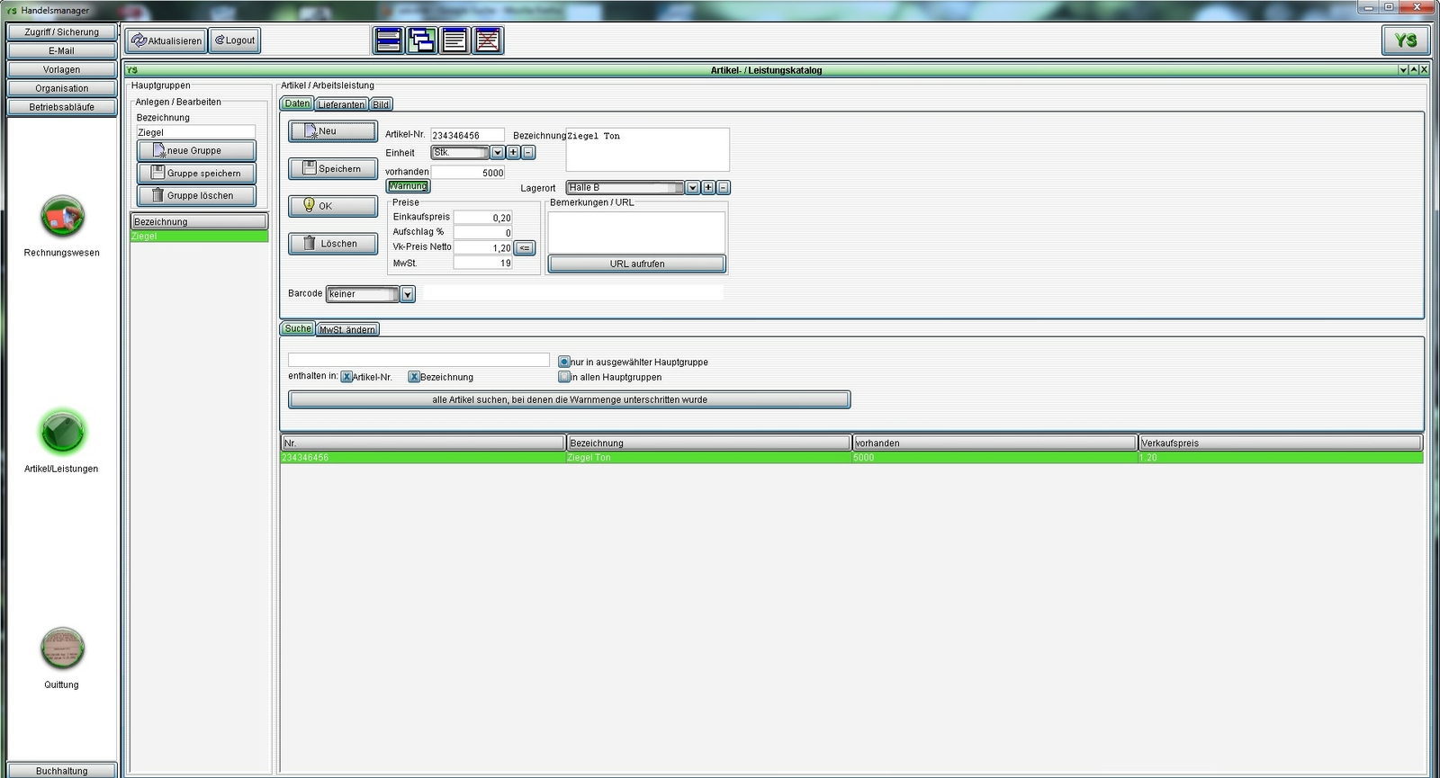 Dealer software accounting + bookkeeping, company program without follow-up costs