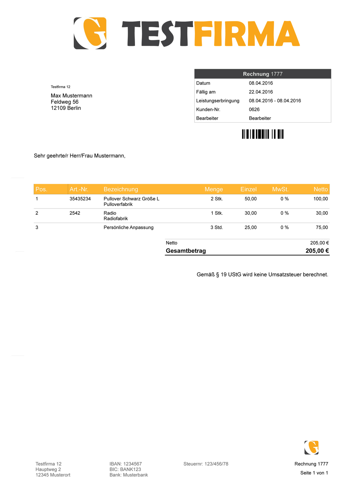 Invoice program for dealers, online trade, eBay import, Amazon import, invoice IT