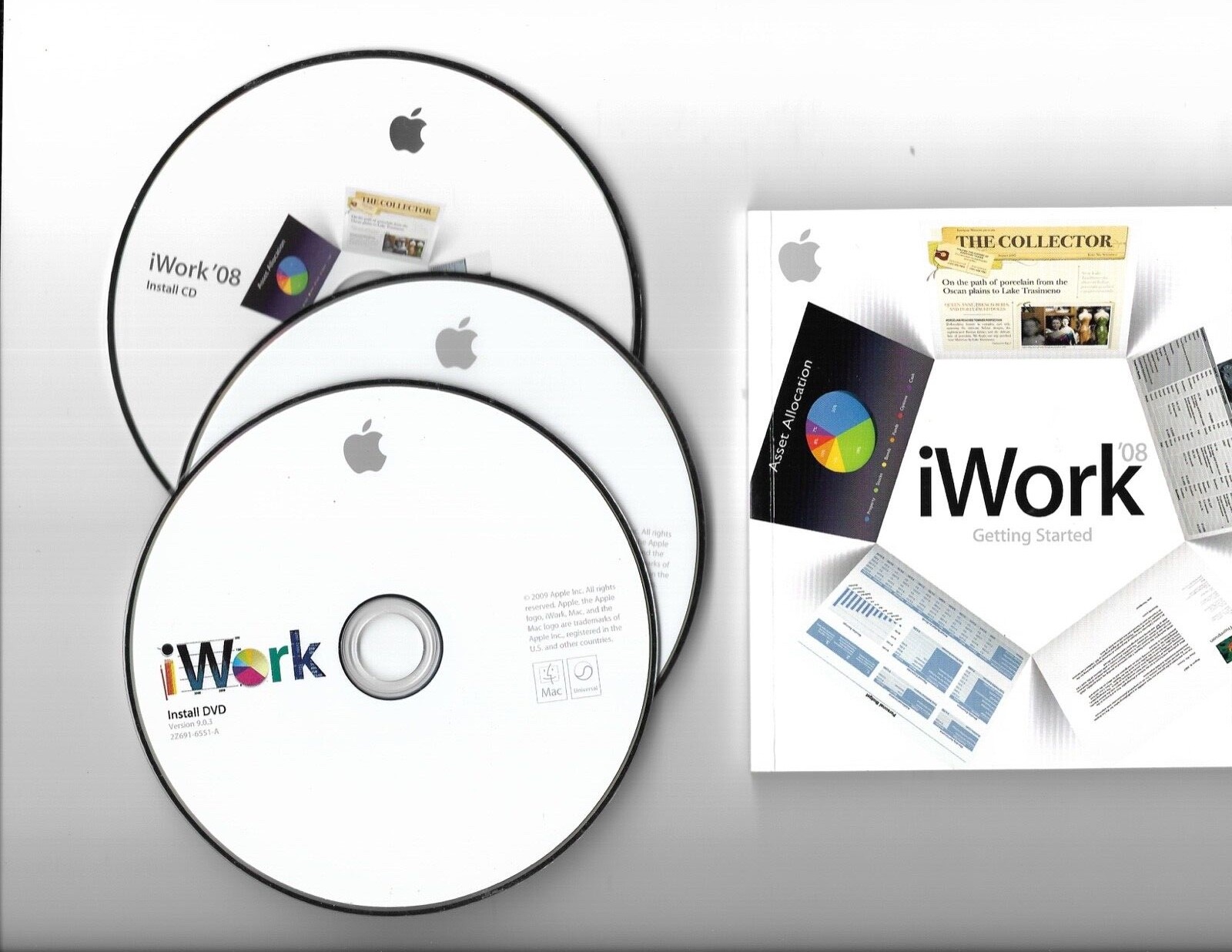 iWork – 3 discs instruction book and codes to go online-used good condition