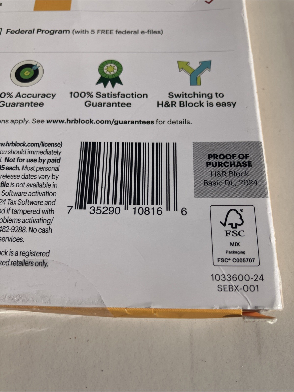 H&R Block Tax Software Basic 2024 PC/Mac Federal e-file [Key Card] e-Delivery