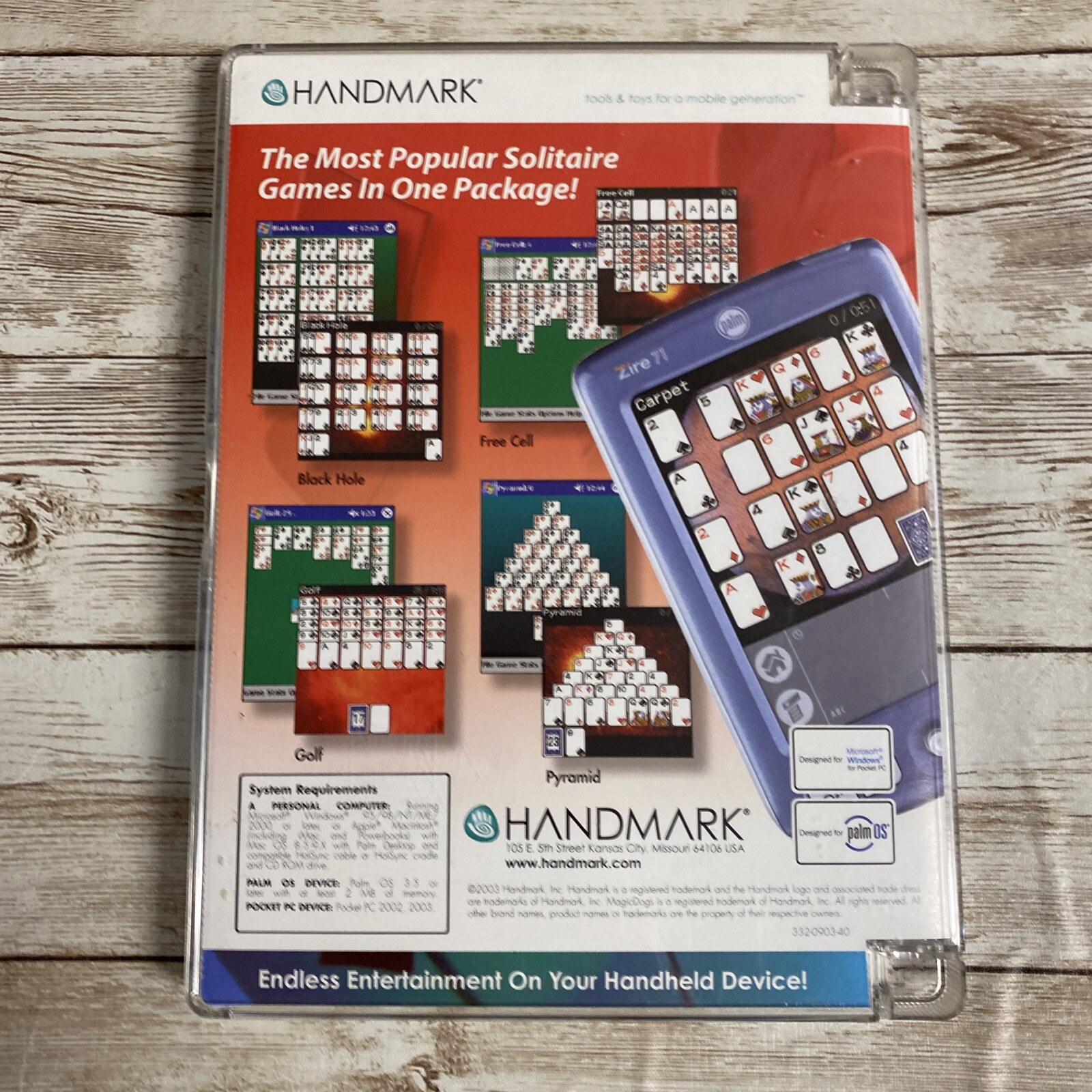 SUPER SOLITAIRE 15 GAMES FOR PALM OS OR POCKET PC BY HANDMARK Free Shipping