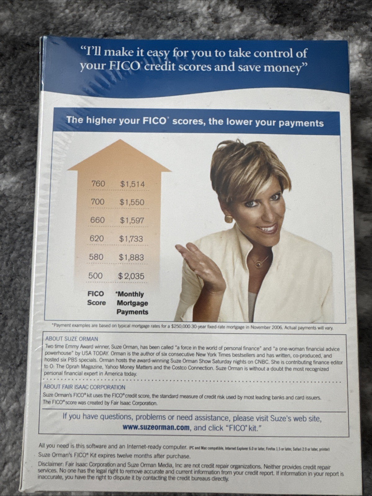 Suze Orman’s FICO Kit CD-ROM, Platinum Version Credit Score Debt Tool – Sealed