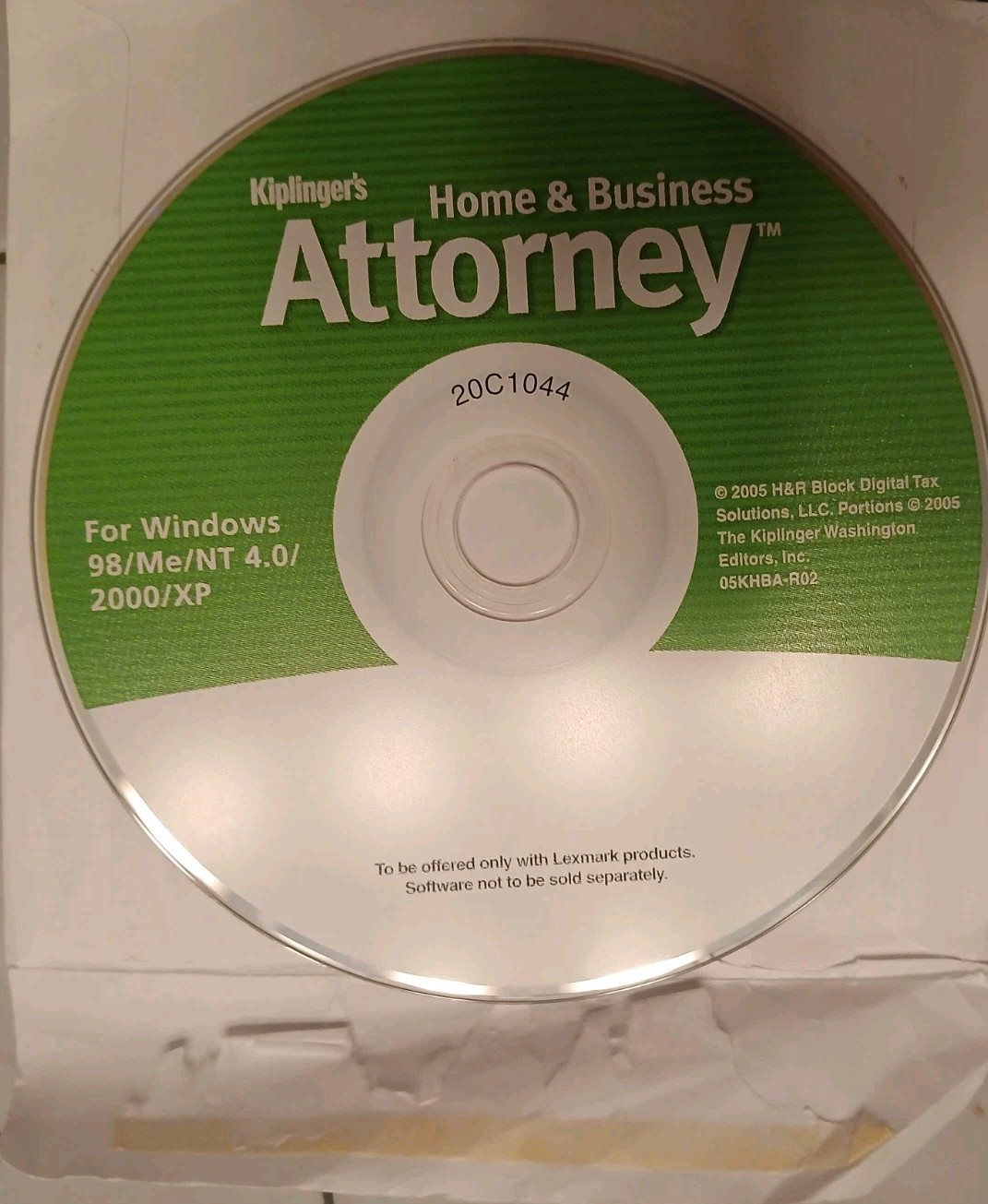 2005 H&R Block Kiplinger’s Home & Business Attorney CD-ROM Designed for Windows
