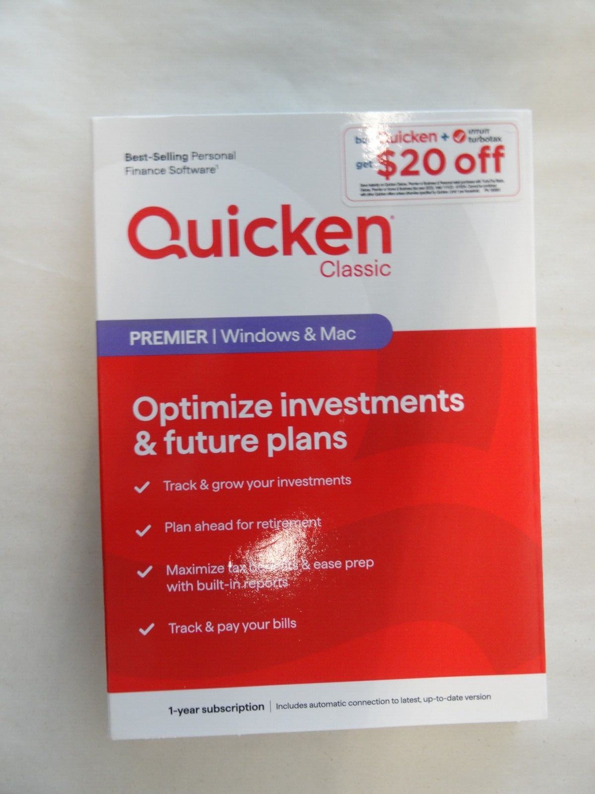 Quicken Classic Premier Personal Finance – 1-Year Subscription (Windows/Mac)