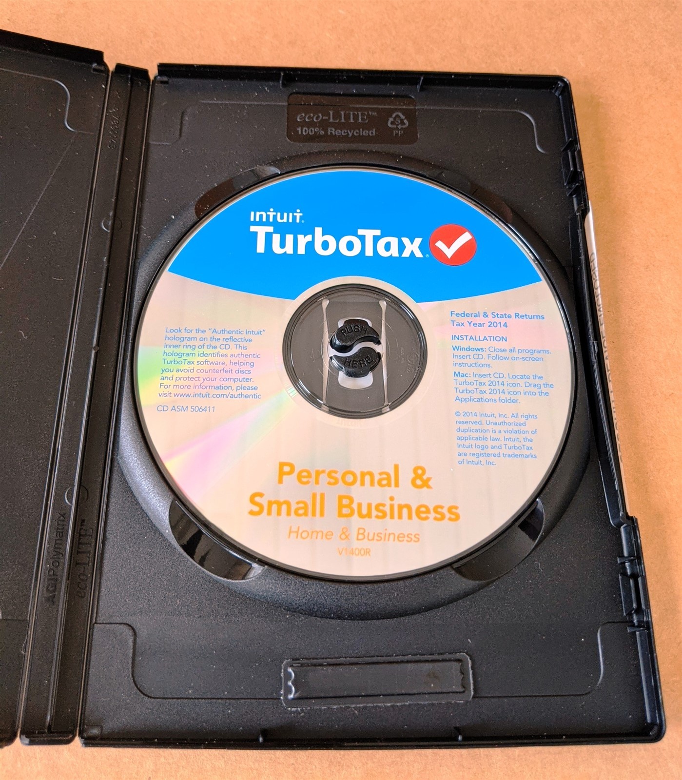 2014 Intuit TurboTax Personal &Small Business Schedule C Federal+State CD PC&Mac