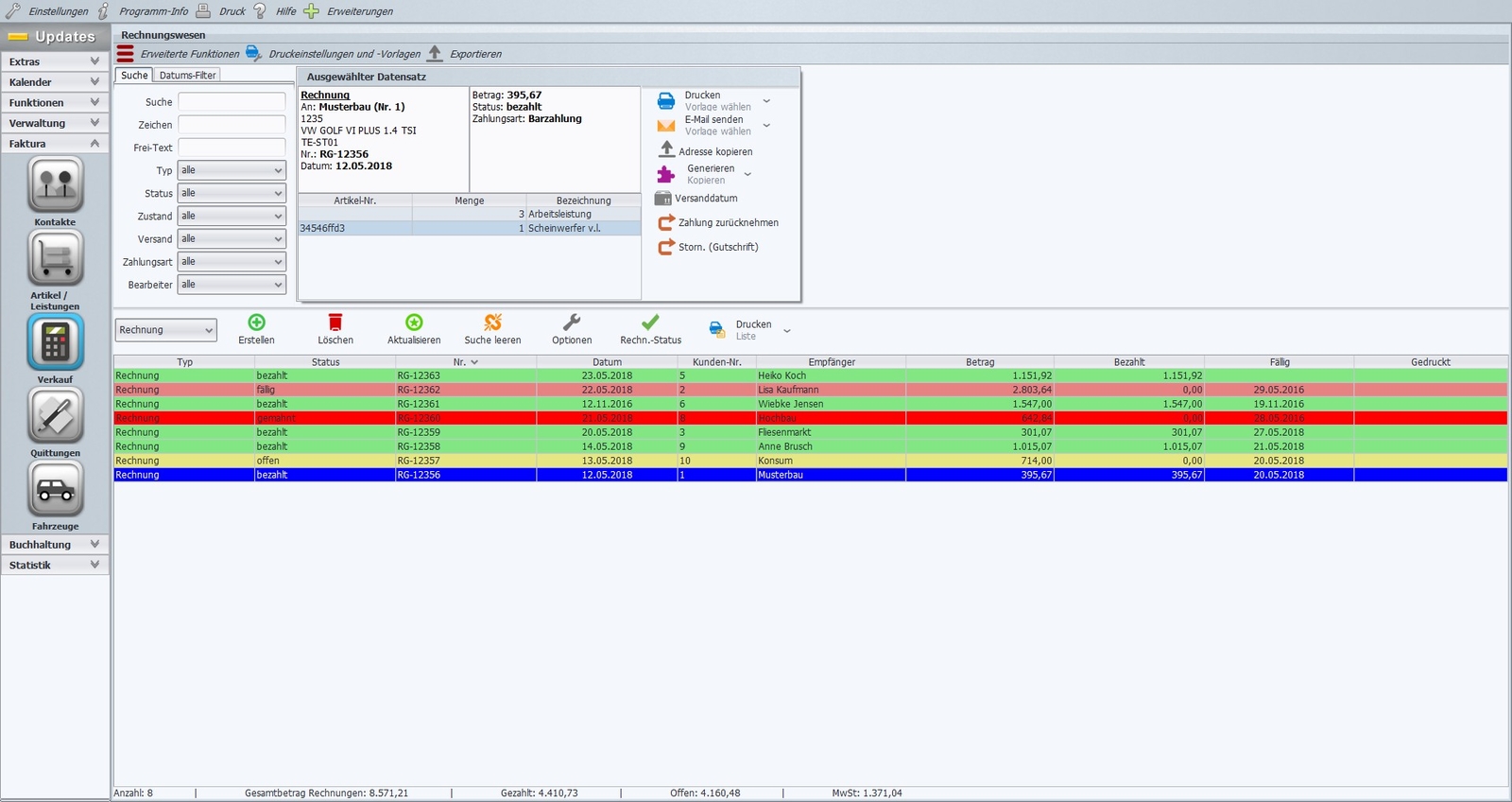 Car Invoice Software, Auto Repair Administration for Windows 10, Latest Version