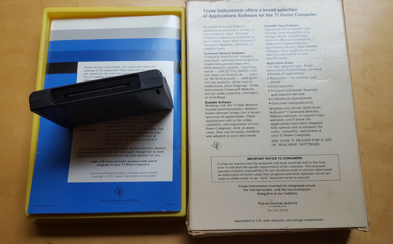 Texas Instruments Home Computer Home Financial Decisions Cart in Original Box