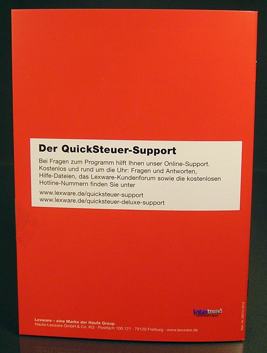 Lexware QuickSteuer Deluxe 2024 Vollversion Box Handbuch Steuerjahr 2023 OVP NEU