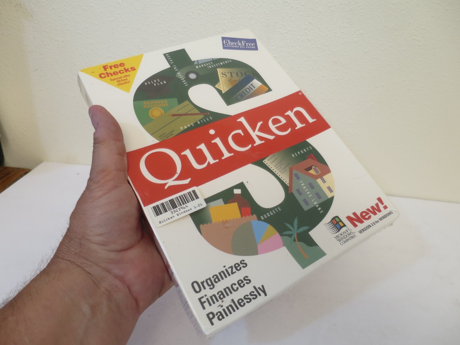 Vintage NEW SEALED 1992 INTUIT Quicken Software Version 2.0 Windows 5.25 & 3.25