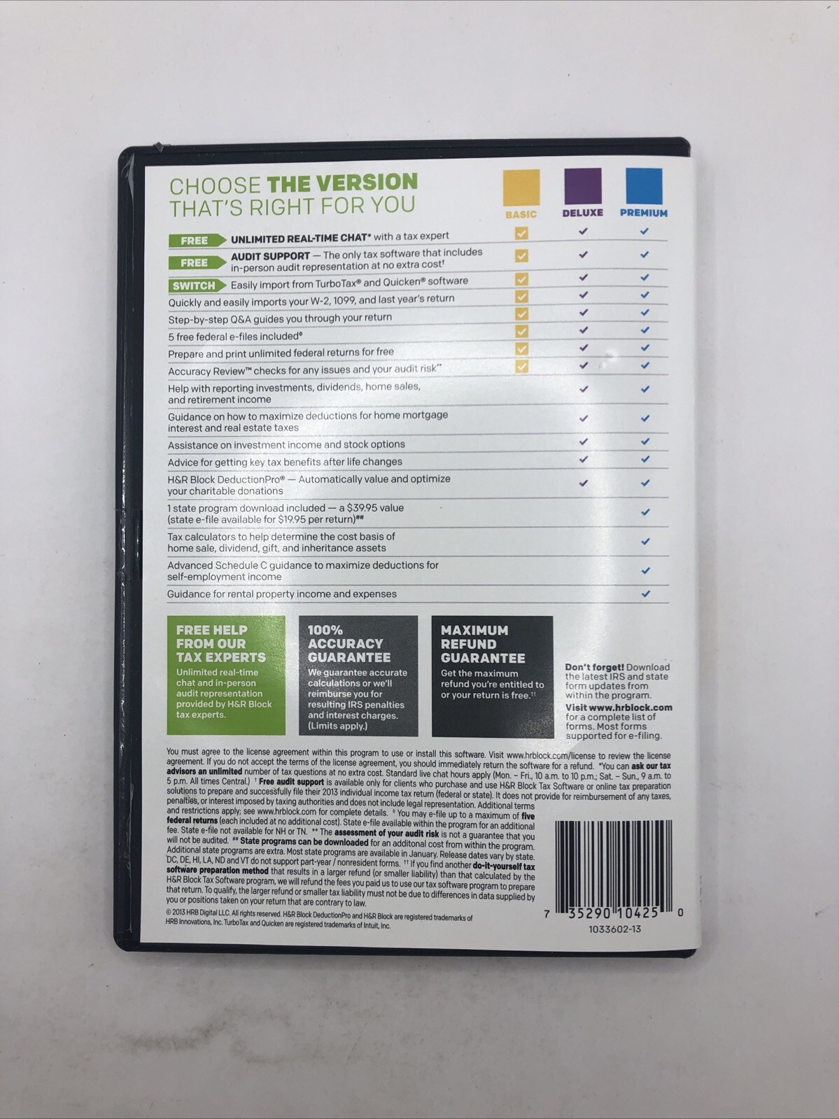 2018 H&R Block Basic 1040 Federal turbo formerly Tax Cut New CD sealed DVD case!