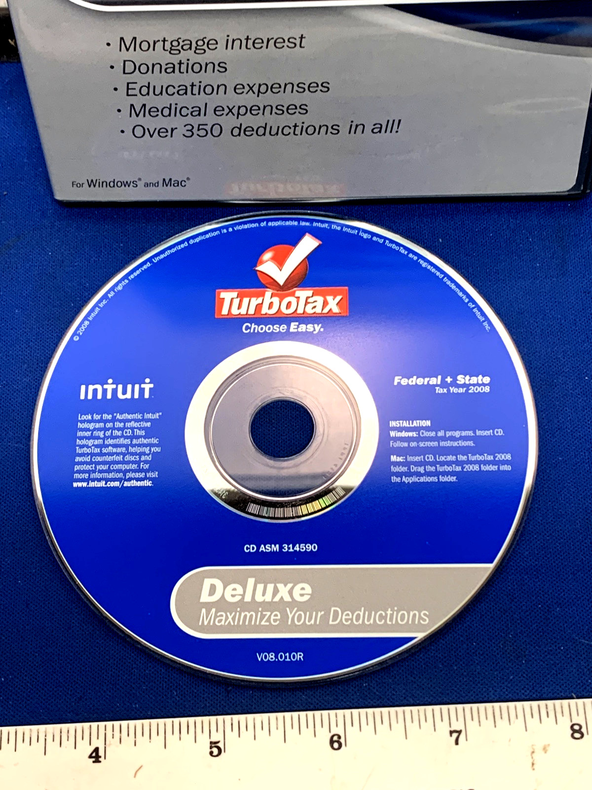 Intuit TurboTax Deluxe 2008 Federal + State for Windows & MAC