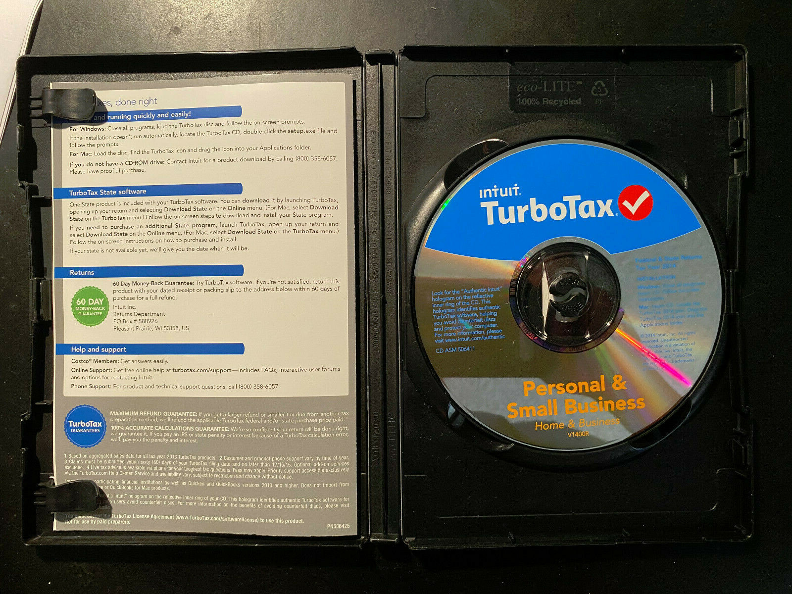 2014 Intuit TurboTax Home & Business Federal + STATE for Windows & Mac