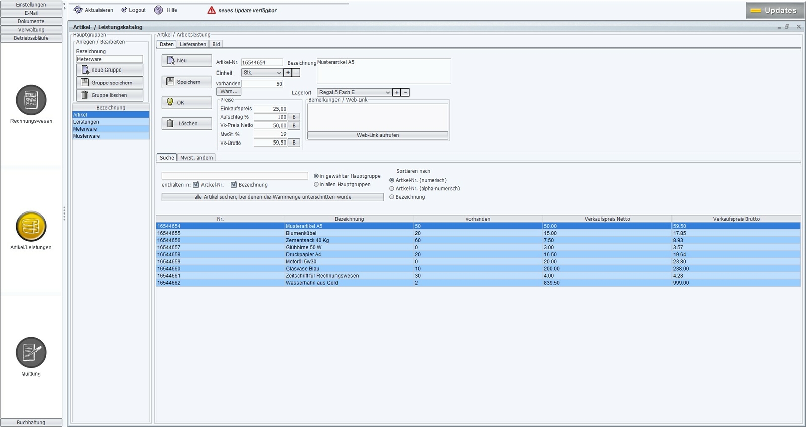 Accounting software, accounting software program including accounting