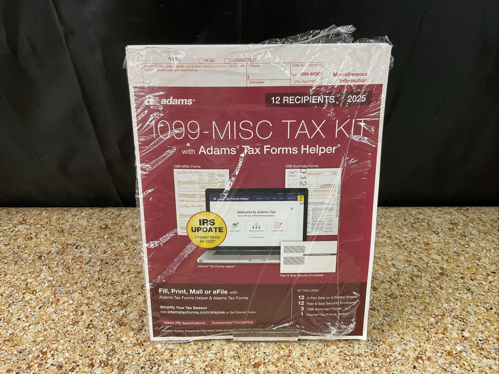 2025 Adams 1099-MISC TAX KIT Forms 4-Part 12 Recipients w Tax Forms Helper*READ*