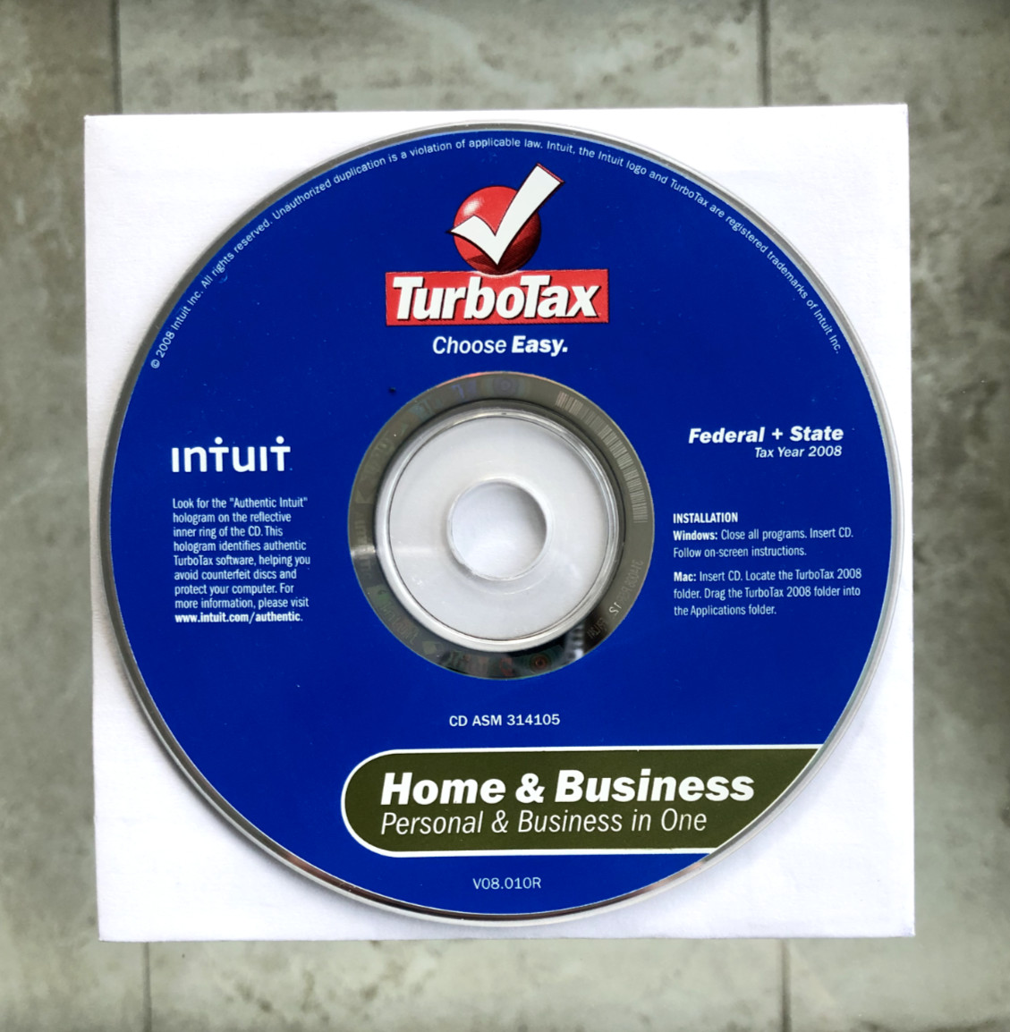 Intuit TurboTax Home & Business 2008 Federal + State for Windows & MAC