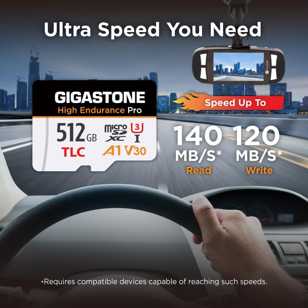 [5-Yrs Free Data Recovery] 512GB Micro SD Card, TLC High Endurance Pro, Speed u