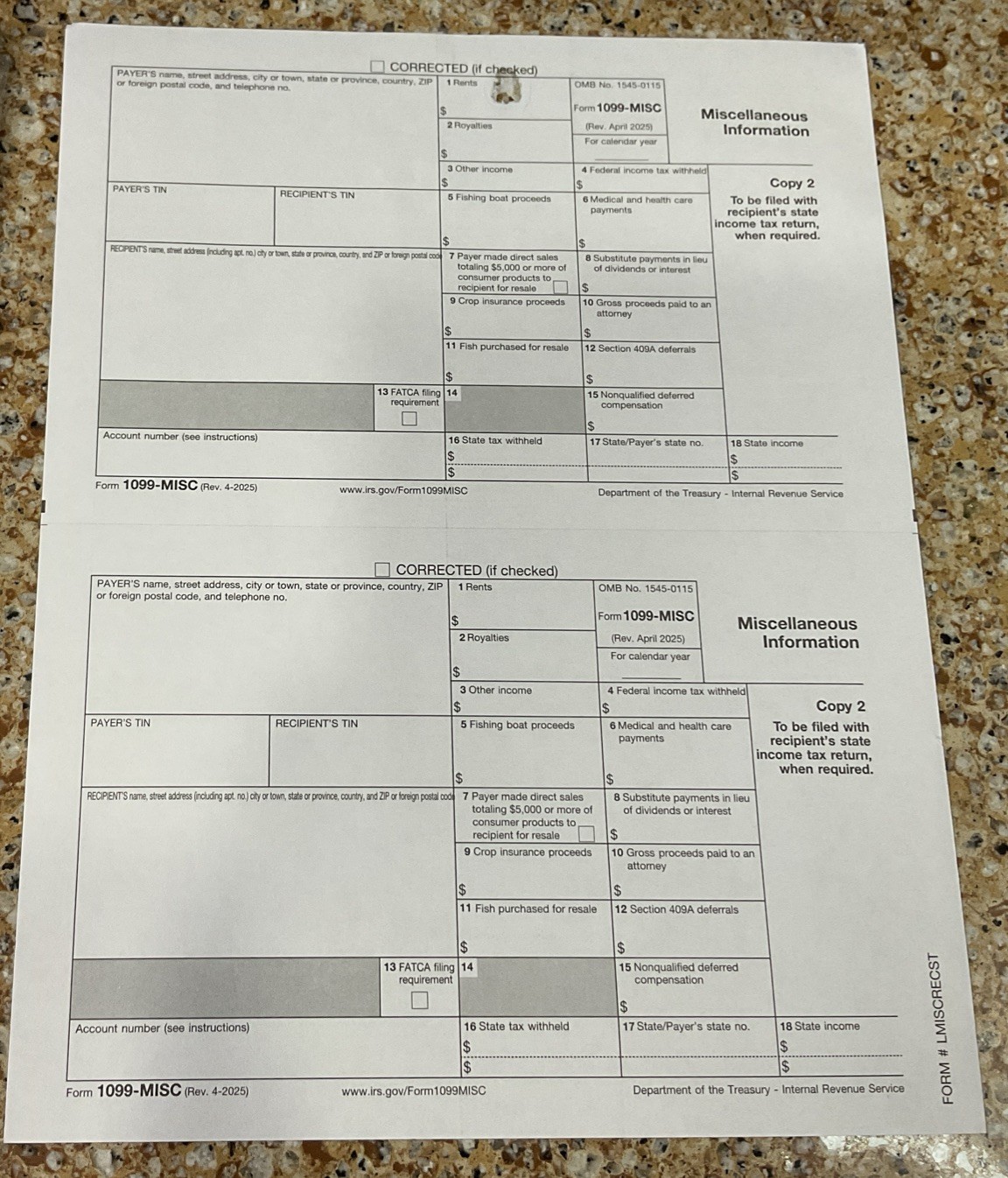 2025 Adams 1099-MISC TAX KIT Forms 4-Part 12 Recipients w Tax Forms Helper*READ*