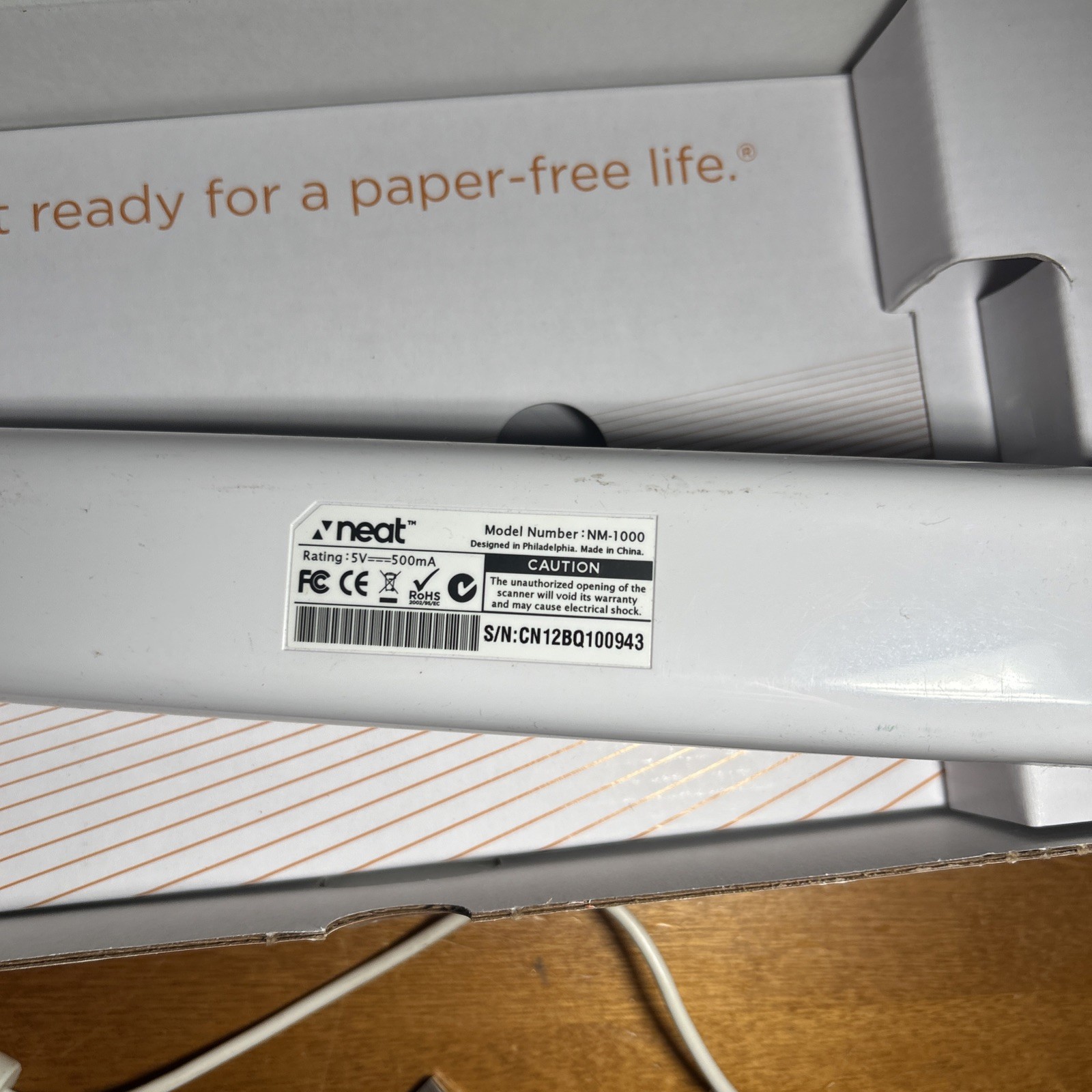 Neat Receipts Mobile Scanner Digital Filing System NM-1000 PC Mac Tested Works