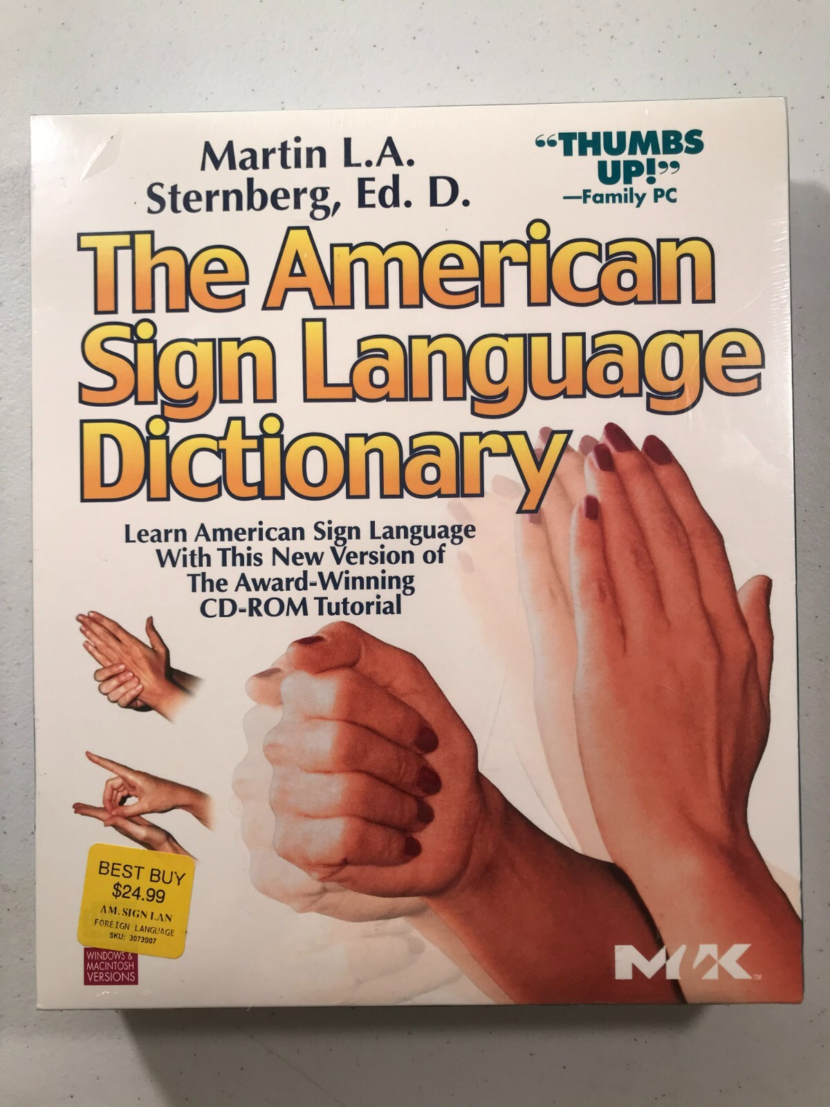 1999 NEW vintage software American Sign Language Dictionary CD-ROM for Window 95